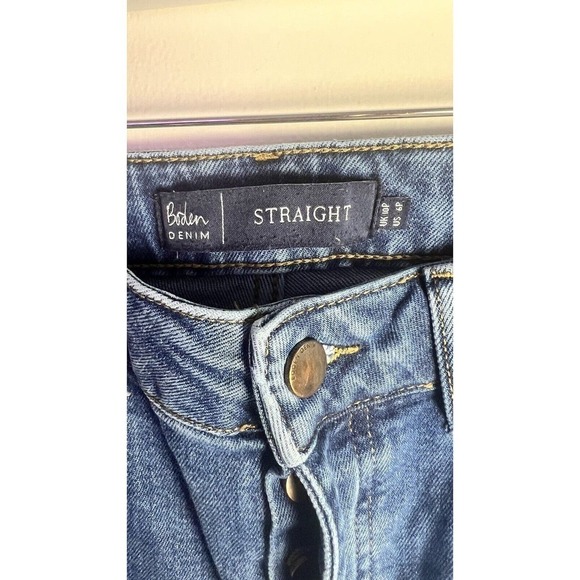Boden Denim Straight Leg Button Fly Raw Hem High Rise Crop Leg Jeans Sz 6 Petite - Picture 6 of 10